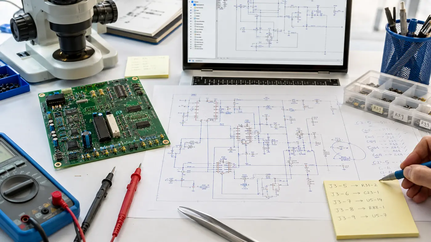 PCB schematic reconstruction from a physical board